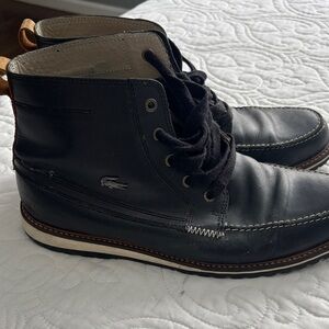 Lacoste Men's Black Leather Ankle Boots